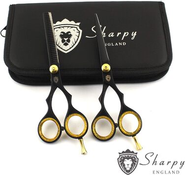 SHARPY Професійний набір для стрижки волосся, 2 шт., ножиці для філірування, 14 см, з бритвою, ручна робота з японської сталі J2, подарункова коробка