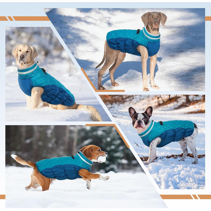 Теплий водонепроникний жилет для собак з інтегрованим шлейкою та світловідбиваючими елементами. Зелений, XL