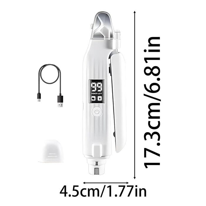 Електрична кусачка для собак та котів з LED-підсвічуванням 2-в-1, з контейнером для зрізів, тиха, безпечна