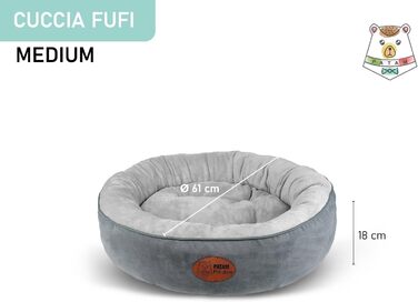 Кругле ліжко для собак та котів Fufi Large, 71 см, з м'якими краями, універсальне, нековзне, знімне, для прання в машині