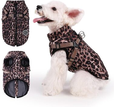 Теплий зимовий одяг для собак Avlot: куртка з флісу, водонепроникна, для холодної погоди (XXL, Коричневий)