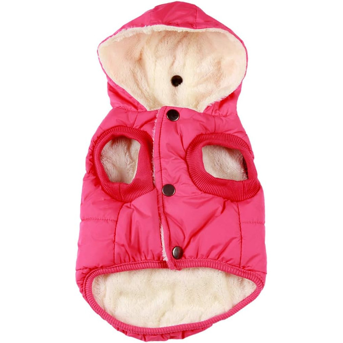 Теплий флісовий худі для собак на зиму, рожевий, M (Medium)