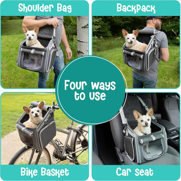 Транспортувальна сумка-кошик для собак та котів (сіра) - зручна та безпечна переноска для маленьких тварин