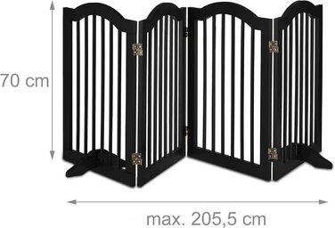 Захисне ворота Relaxdays для собак та котів, чорне, 70 x 205,5 см