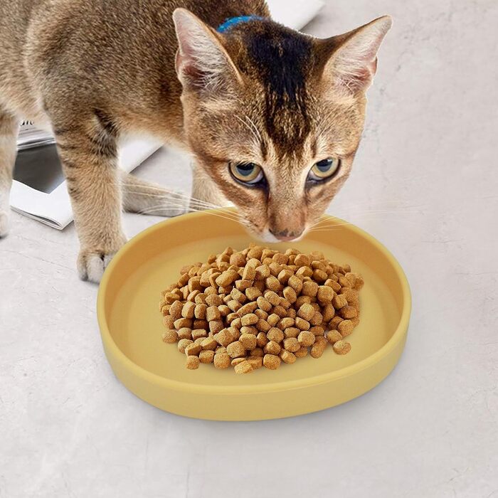 Набори мисок для котів та собак Bebeibon: силіконові, неслизькі, 330 мл, 2 шт. (жовті)