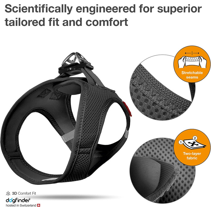 Шлейка-жилетка Vest Harness Air-Mesh чорна 2XS для собак