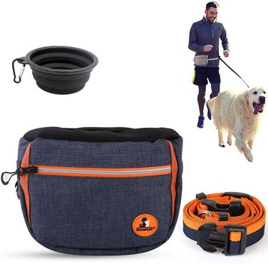 Сумка для ласощів для собак з інтегрованим мисником, для зручного транспортування іграшок, смаколиків та тренувального обладнання, 4 способи носіння (Блакитна)