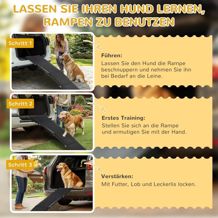 Рампа для собак PawHut - складана, алюмінієва, до 40 кг, 158 x 43,5 см