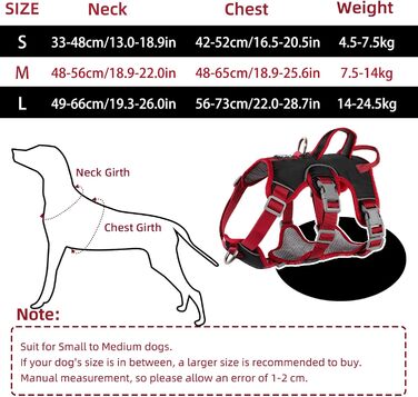 Шлейка для собак LiebeDD, шлейка безпеки для собак, анти-вислизаюча, з м'якою підкладкою, 2 ручки та 2 кліпси для повідка, проти-тягової, для собак середніх та маленьких порід, цуценят (Чорний, S)
