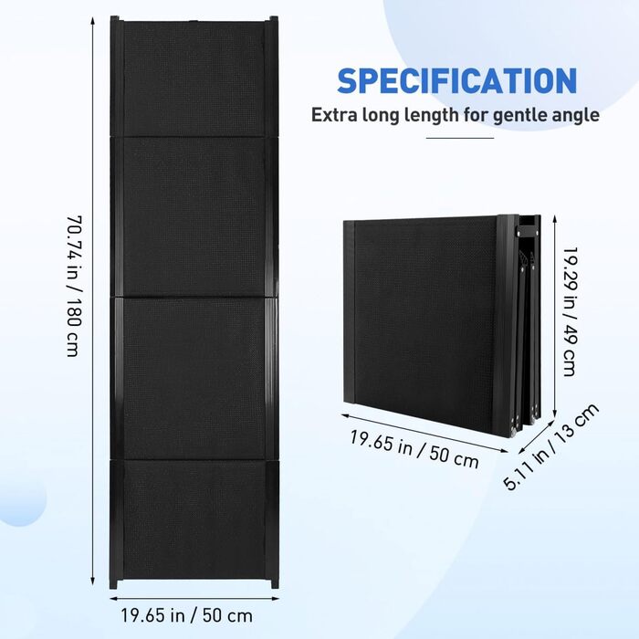 Рампа для собак Gadpiparty 180x50 см, автоскладана, до 136 кг, антиковзка поверхня, для SUV, вантажівок та високих входів