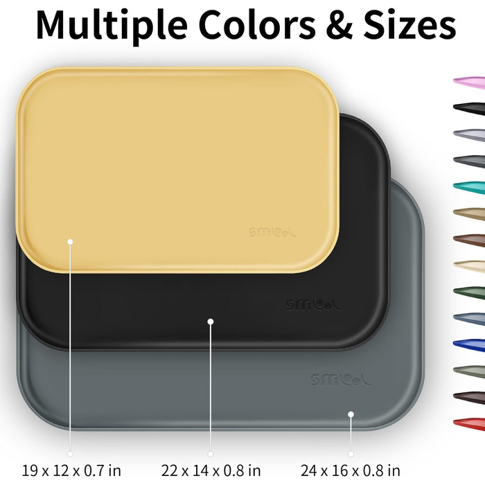 Силіконовий килимок для корму домашніх тварин з піднятим бордюром, 24x16 см, коричневий