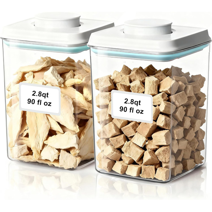 Контейнери для корму та ласощів для собак та котів, 2 шт, 4 л, з мірною ложкою, з кришкою, пластик