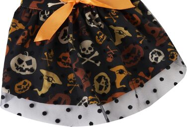 Костюм для собак на Хелловін: чорний череп з тюлевою спідницею, розмір L