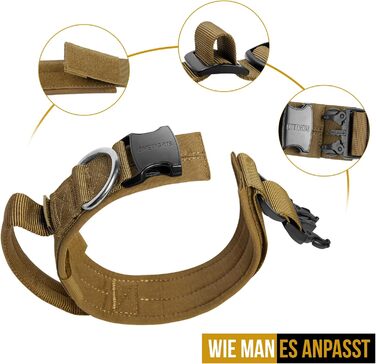 Нашийник для собак OneTigri з металевою застібкою (S, Coyote Brown)