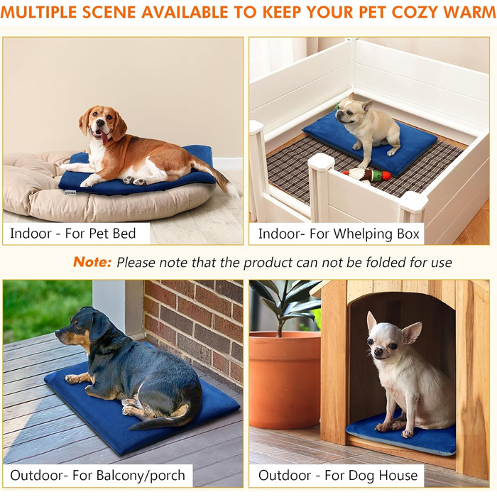 Електричний килимок для домашніх тварин Pecute - нагрівальний килимок для собак і котів з постійною температурою (M, 40x50 см)