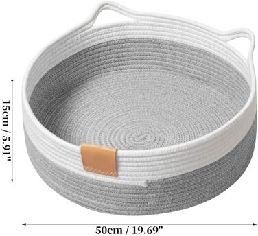 Тканинне ліжко для котів, 50 см в діаметрі, складаний кошик-гніздо, дихаюче ліжко для домашніх тварин, стійке до подряпин універсальне ліжечко для кошенят, світло-сірий колір