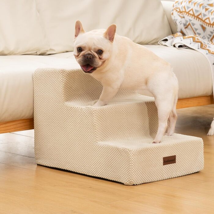 Сходинки для собак та котів, 3 сходинки, широкі, протиковзні, для дивану, крісла, 40 см, Бежевий