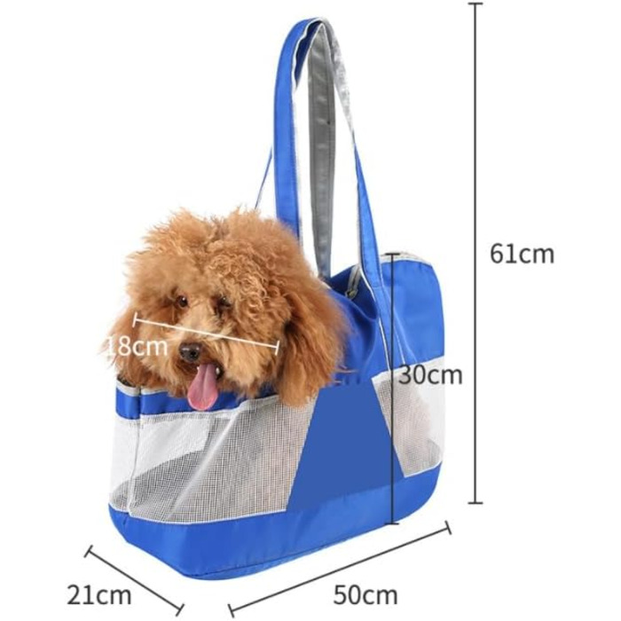 Сумка-переноска для собак та котів XINCHI, блакитна, дихаюча сітка, для прогулянок та активностей на відкритому повітрі