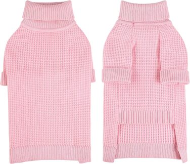 Теплий зимовий пуловер для собак малих та середніх порід, рожевий, M