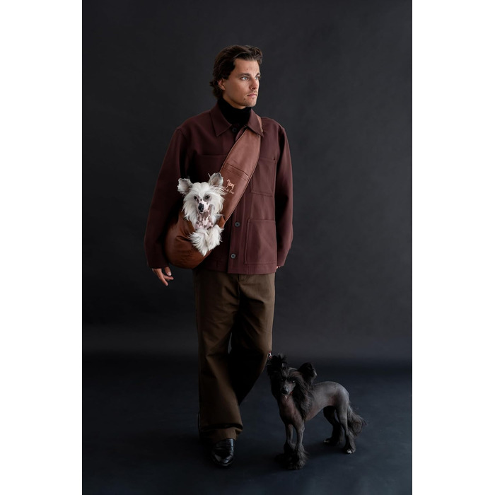 Сумочка для собак Noah & Paw до 10 кг, з регульованим плечовим ременем та м'яким хутром, 3 системи безпеки, з веганської шкіри