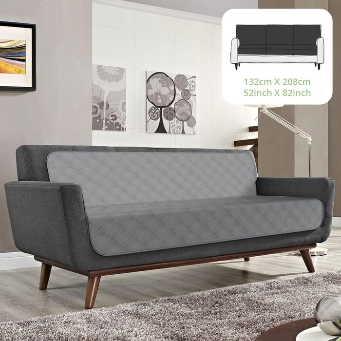 Водонепроникний килимок для собак, килимок для котів, антиковзкий, міцний, для захисту дивану, ліжка, автокрісла, можна прати в пральній машині (сірий, 132 x 208 см)