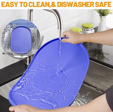 Водонепроникний силіконовий килимок для годівлі собак та котів з високим бортиком, захист від розливу, розміри 48.3 x 19 дюймів та 32 x 24 дюйми