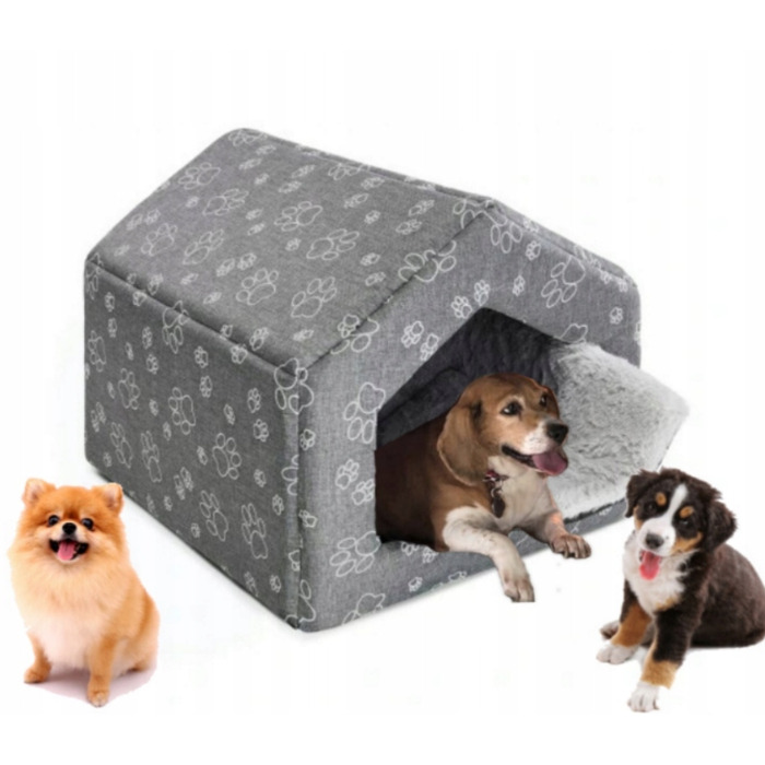 Будиночок для собак та котів L CLAW з м'яким хутром