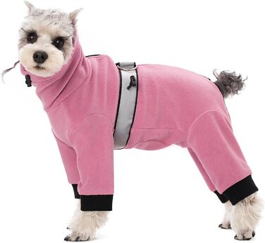 Теплий зимовий комбінезон для собак, флісова куртка-комбінезон з D-початком, для маленьких собак, світло-коричневий, L (Персиковий рожевий, S)