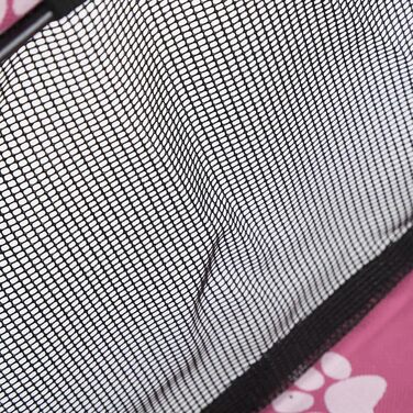 Транспортувальна сумка для тварин з принтом лап, складана переноска для собак з тканини, миється, з ременями безпеки та підпоркою - Комфортна та безпечна для авто та подорожей (Сіра підпорка з лапами, рожева підпорка з лапами)