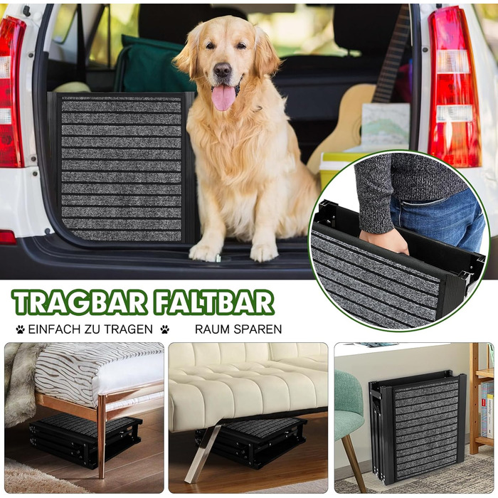 Рампа для собак у машину, складана, 160 см, з антиковзким покриттям, для легкових автомобілів, вантажівок та SUV, до 90 кг