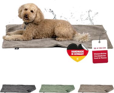 Водонепроникний плед для собак на диван – захист від плям – дихаючий та пральний – для собак та котів – Made in Germany (Бежевий, 95x135 см)