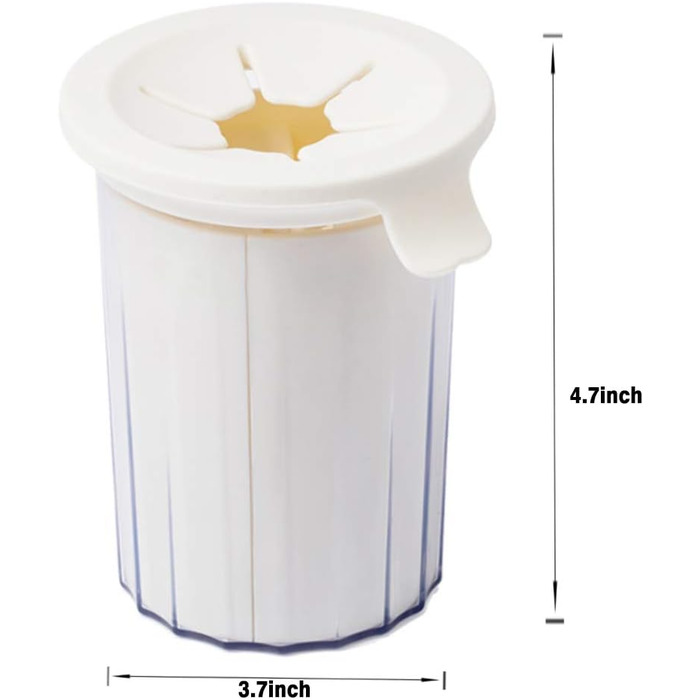 Очисник лап для собак: портативна чаша для миття лап з м'якою силіконовою щіткою, білий