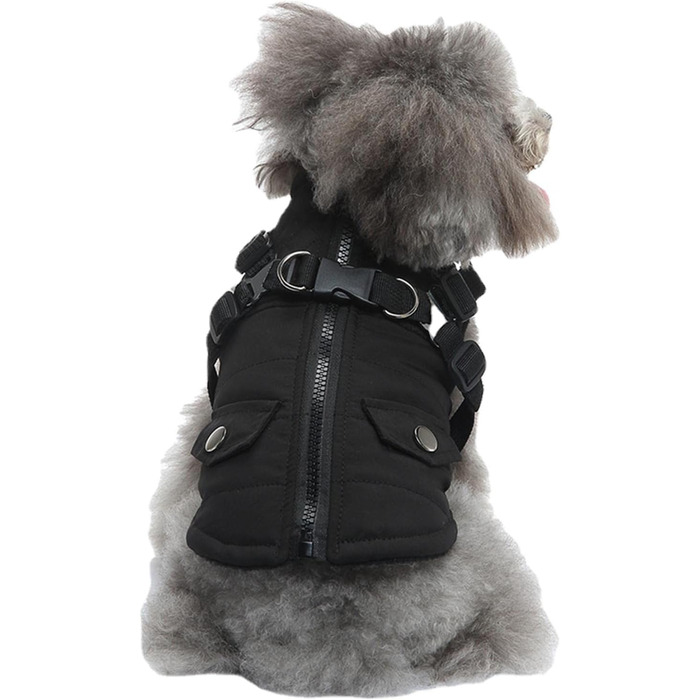Зимова куртка для собак від Huiba: тепла, водонепроникна та вітронепроникна, для маленьких, середніх та великих собак (чорний, M)