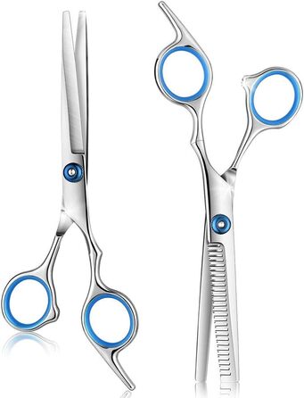 Професійна ножиця для грумінгу собак 6.7 дюймів (2 шт.), з нержавіючої сталі, для стрижки, витончення та догляду за шерстю собак та котів (обличчя, шия, ніс, лапи)