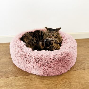 М'яке ліжко для собак та котів Alaska, знімний чохол, неслизьке, можна прати в машині – велике 81 см, рожеве