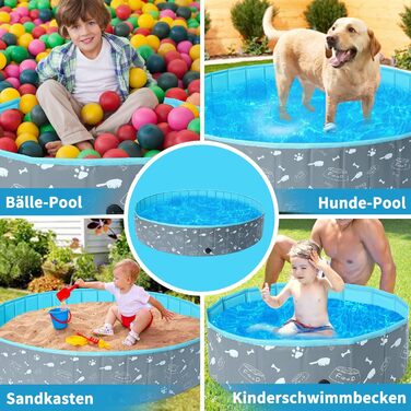 Надувний басейн для собак Demigreat, 80/120/160 см, складаний, з PVC, для великих та маленьких собак