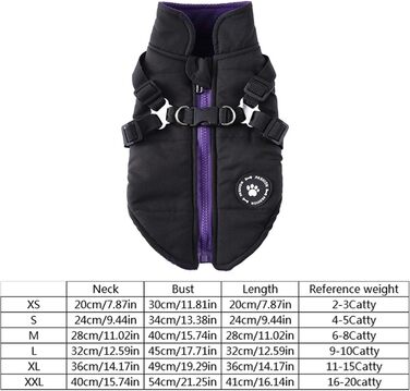 Зимовий теплий одяг для собак, бавовняний костюм (чорний, S) - водонепроникний, вітронепроникний, двосторонній