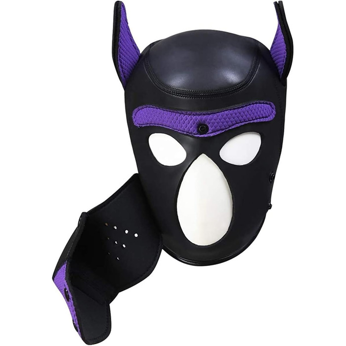 Маска для собак, м'яка Petpay з вушками, маска для собак з відкритим ротом, підходить для Хелловіну та свят (L, фіолетова)