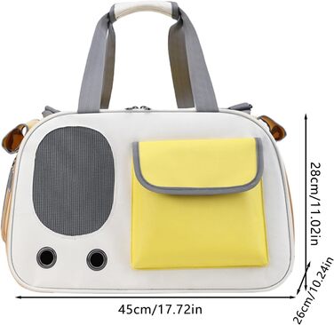 Портативна переноска для тварин - складана сумка для котів та маленьких собак, легка переносна сумка | Міцна переноска для домашніх тварин з вентиляційною сіткою для безпечних подорожей з цуценятами або в дорозі, зелений (жовтий) колір