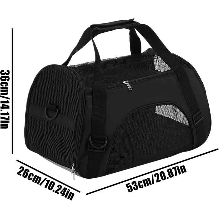 Сумка-переноска для тварин, портативна, для цуценят, чорна: дихаюча, неслизька, для подорожей та прогулянок
