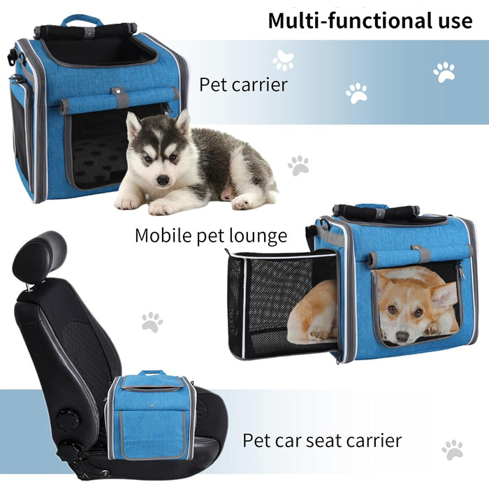 Корзина для собаки на велосипед, передня корзина-рюкзак з вентиляцією, регульована переноска для прогулянок та подорожей