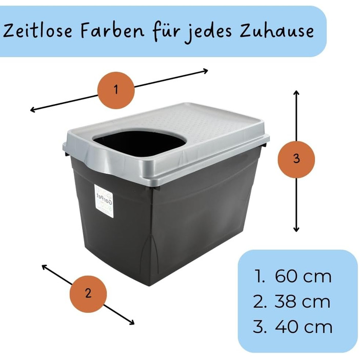 Котлові туалети для котів Hop In Jump-In XXL з верхнім входом, чорний