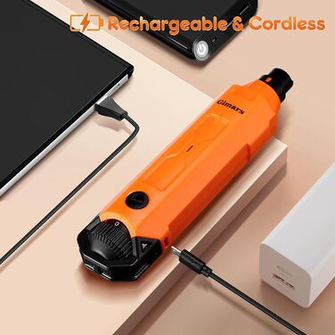 Шліфувальник кігтів для собак Gimars з 6 швидкостями, LED-підсвічуванням та USB-зарядкою. Оранжевий/західний колір (Sunset Chevron)