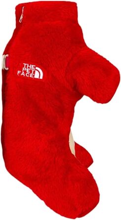 Зимовий комбінезон для собак Pengchang, теплий, на блискавці, для маленьких собак та котів, одяг, байзер (червоний, L)