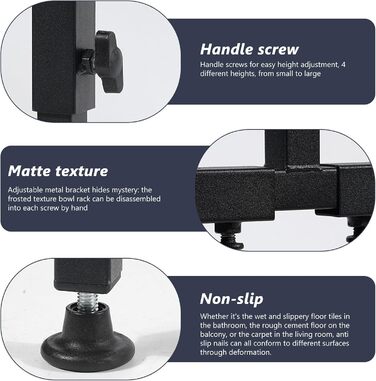 Підвищена годівниця для собак, металева, регульована висота та ширина, для великих, середніх та малих собак