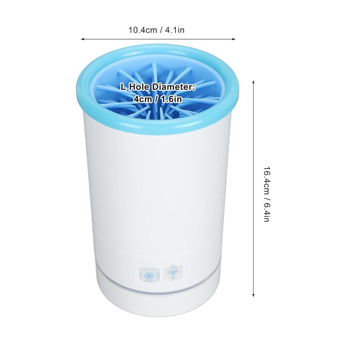 Електричний мийчик лап для собак та котів - портативний, USB, білий/блакитний (L)