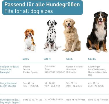 Нашийник для собак PetTec з неопрену та нейлону з ручкою, м'який, регульований, водонепроникний, комплект з повідком (S-XL, чорний)