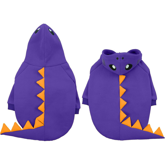 Теплий флісовий костюм для собак великих порід, динозавр, флісовий капюшон, костюм на Хелловін, зелений, середній, для холодної погоди