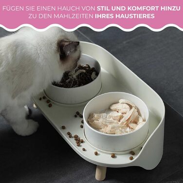 MaxxPet Подвійна керамічна миска для корму та води для собак і котів, антрацит