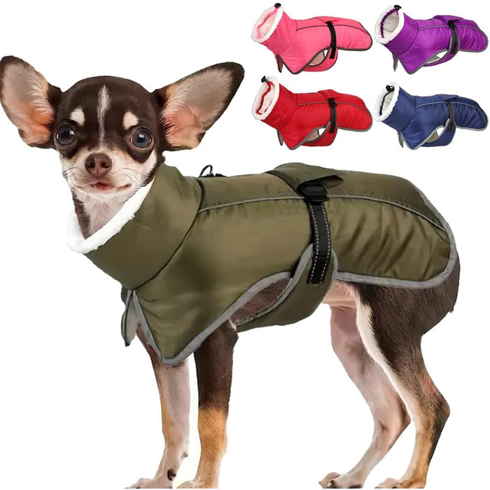 Теплий зимовий одяг для собак: куртка, жилет, тепла сорочка для маленьких, середніх та великих собак S-3XL (3XL, Оливковий)